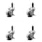 Service Caster 2 Inch Thermoplastic Wheel 1 Inch Expanding Stem Caster with Brakes, 4PK SCC-EX05S210-TPRS-SLB-1-4 - alternate 1